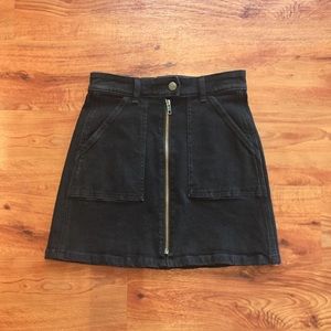 Madewell Black Denim Skirt with Zipper